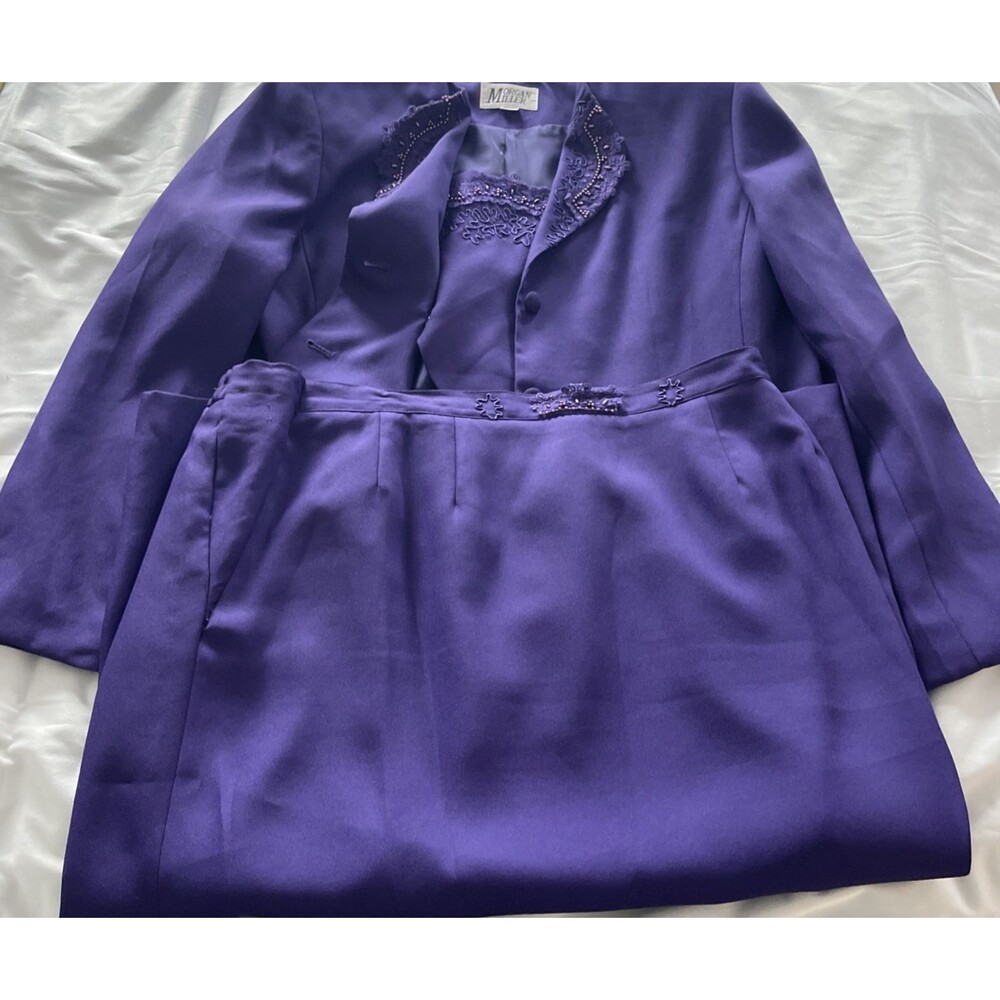 Morgan Miller Purple Jacket/skirt Suit-Size 16